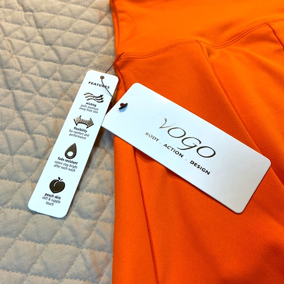 VOGO GOLF & Tennis Skirt. Size Small. Spicy Orange. New. 8% Spandex. - Picture 4 of 6
